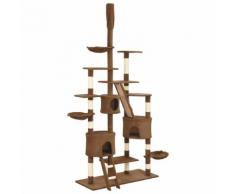 vidaXL Arbre à chat avec griffoirs en sisal Marron 255 cm
