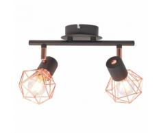 vidaXL Plafonnier avec 2 ampoules LED à filament 8 W