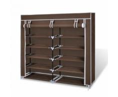 vidaXL Armoire à chaussures avec housse 115 x 28 x 110 cm Tissu Marron