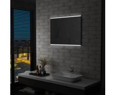 vidaXL Miroir mural à LED de salle de bain et capteur tactile 80x60 cm