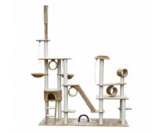 vidaXL Arbre à chat de luxe 230-260 cm en peluche beige