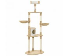 vidaXL Arbre à chat avec griffoirs en sisal Beige 180 cm