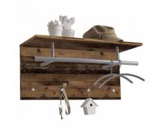 FMD Porte-manteau mural 72x29,3x34,5 cm Marron style ancien