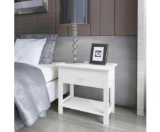 vidaXL Table de chevet Bois Blanc