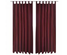 vidaXL 2 pcs Rideau à Passant Micro Satin Bordeaux 140 x 245 cm