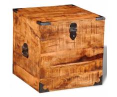 vidaXL Coffre de rangement cubique Bois massif de manguier