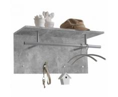 FMD Porte-manteau mural 72x29,3x34,5 cm Gris béton