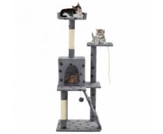 vidaXL Arbre à chat avec griffoirs en sisal 120cm Gris Motif de pattes
