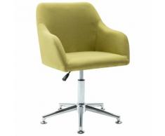 vidaXL Chaise pivotante de bureau Vert Tissu