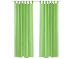 vidaXL Rideau transparent pomme vert 140 x 245 cm 2 pcs