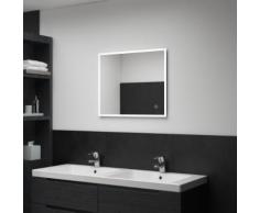 vidaXL Miroir mural à LED de salle de bain et capteur tactile 60x50 cm