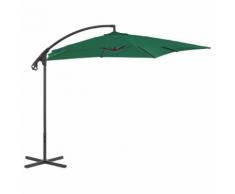 vidaXL Parasol en porte-à-feux avec mât en acier 250 x 250 cm Vert