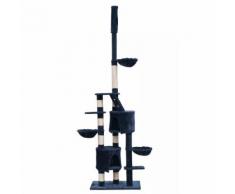 vidaXL Arbre à chat XL 230-260 cm en peluche bleue foncée