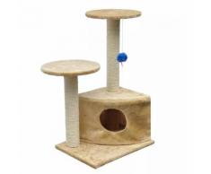 vidaXL Arbre à chat de 70cm en peluche beige