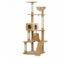 vidaXL Arbre à chat 191 cm en peluche beige