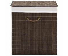 vidaXL Panier à linge rectangulaire Bambou Marron foncé