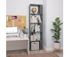 vidaXL Bibliothèque/Séparateur de pièce Gris brillant 45x24x159 cm