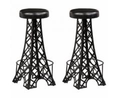 vidaXL Tabourets de bar 2 pcs Cuir véritable