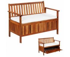 vidaXL Banc de rangement de jardin Bois d'acacia solide 120x63x84 cm