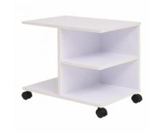 vidaXL Étagère à roulettes 50 x 35 x 42 cm Blanc