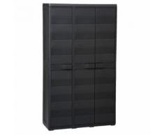 vidaXL Armoire de rangement de jardin avec 4 étagères Noir