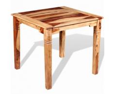 vidaXL Table de salle à manger Bois massif de Sesham 82 x 80 x 76 cm