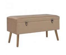 vidaXL Banc avec compartiment de rangement 80 cm Beige Velours