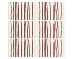 vidaXL Napperons 6 pcs Bordeaux et blanc 30 x 45 cm Coton