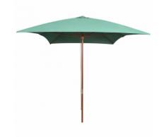vidaXL Parasol avec poteau en bois 200 x 300 cm Vert
