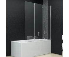 vidaXL Cabine de douche pliable 3 panneaux ESG 130x138 cm