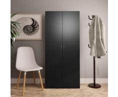 vidaXL Armoire à chaussures Noir 80 x 35,5 x 180 cm Aggloméré