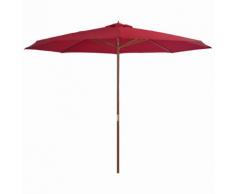 vidaXL Parasol avec mât en bois 350 cm Bordeaux