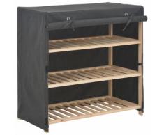 vidaXL Armoire à chaussures avec housse Gris 79x40x80 cm Tissu