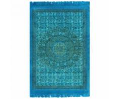 vidaXL Tapis Kilim Coton 120 x 180 cm avec motif Turquoise