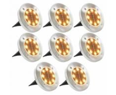 vidaXL Lampe solaire de sol 8 pcs Lumière LED Blanc chaud