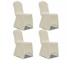 vidaXL Housse de chaise extensible 4 pcs crème