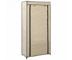 vidaXL Armoire à chaussures avec housse Crème 58x28x106 cm Tissu