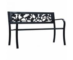 vidaXL Banc de jardin 125 cm Noir Acier