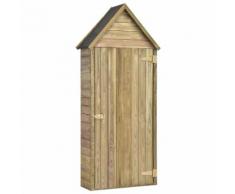 vidaXL Abri à outils de jardin avec porte 77x37x178cm Pinède imprégnée