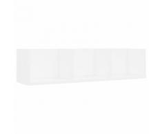 vidaXL Étagère murale à CD Blanc 75x18x18 cm Aggloméré