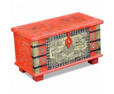 vidaXL Coffre de rangement Bois de manguier rouge 80 x 40 x 45 cm
