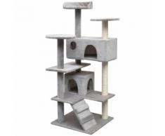 vidaXL Arbre à chat avec griffoirs en sisal 125 cm Gris