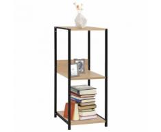 vidaXL Étagère à livre petite Noir et chêne 33,5x39,6x79,7cm Aggloméré