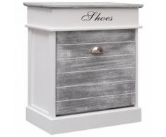 vidaXL Armoire à chaussures Gris 50 x 28 x 58 cm Bois de Paulownia
