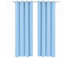 vidaXL Rideau avec œillets métalliques 2 pcs 135 x 245 cm Turquoise