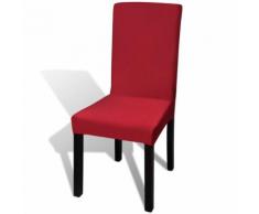 vidaXL 6 housses de chaise dos droit extensibles bordeaux