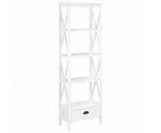 vidaXL Bibliothèque avec 1 tiroir Blanc 60x30x170 cm MDF