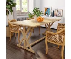 vidaXL Table de salle à manger Bois de teck massif 180 x 90 x 75 cm
