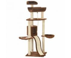 vidaXL Arbre à chat avec griffoirs en sisal Marron 145 cm