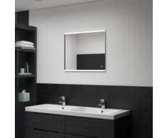 vidaXL Miroir mural à LED de salle de bain et capteur tactile 60x50 cm